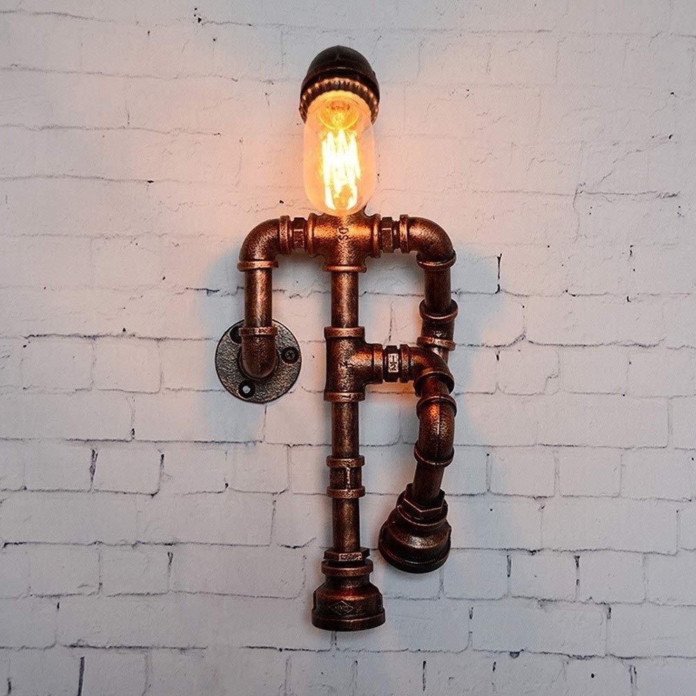 JYBNBBE Creative Wrought Iron Water Pipe Wall Lamp Corridor Lamp Cafe Wall Light Bar Restaurant Personality Retro Bracket Light Decoration Lamp Eye Light