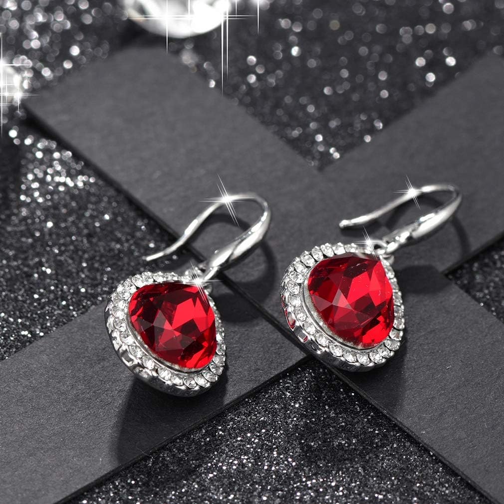 Austrian Crystal Teardrop Dangle Drop Earrings for Women Dangling 14K Gold Plated Hypoallergenic Jewelry - Image 3