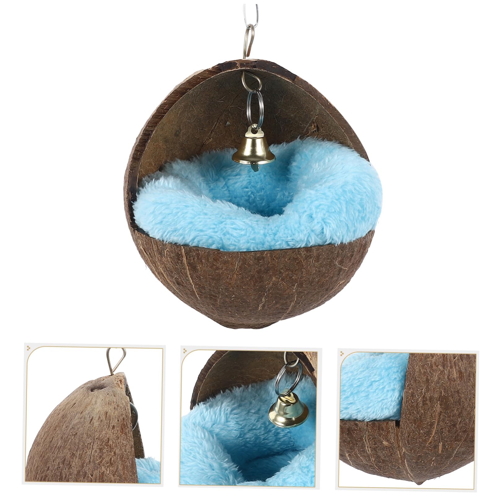 Kisangel 2stücke Coconut Shell Sleeping Bed Für Hamster Meerschweinchen Und Ähnliche Kleintiere Gemütliches Nestkissen Zufälliger Farbe Aus Langlebigem Kokosnussmaterial Gefertigt Zum