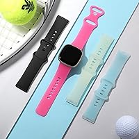 Vista 3 de Dirrelo Compatible con correas Fitbit Sense y Versa para mujer, correa deportiva de repuesto suave para reloj inteligente Versa 3/4 Sense 2