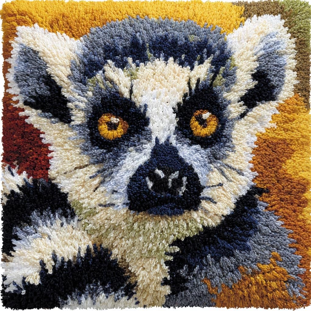 Axiangzik Lemur Latch Hook Cushion Kits For Adults,
