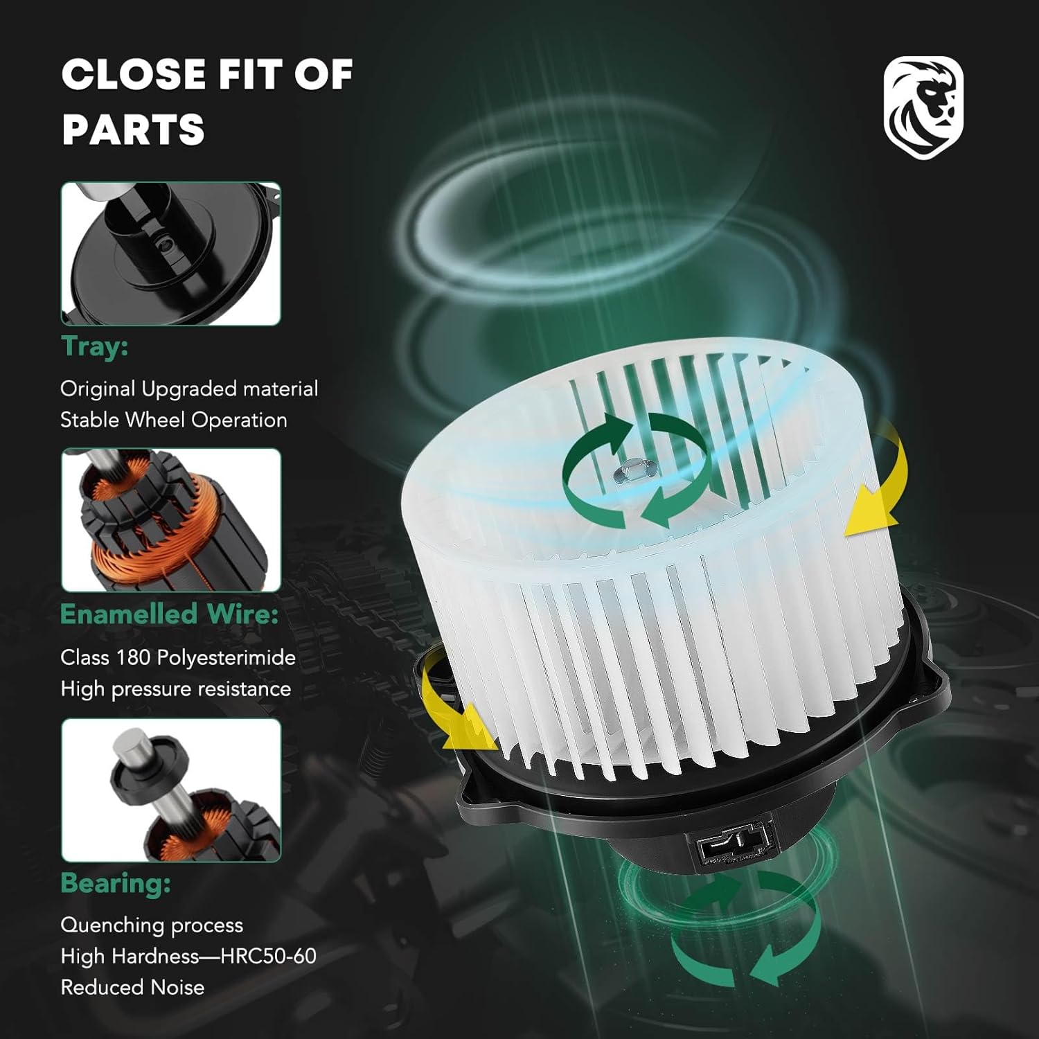 HVAC Blower Motor Assembly for Hyundai Sonata Accent Azera Tucson Entourage Kia Optima, Front Side