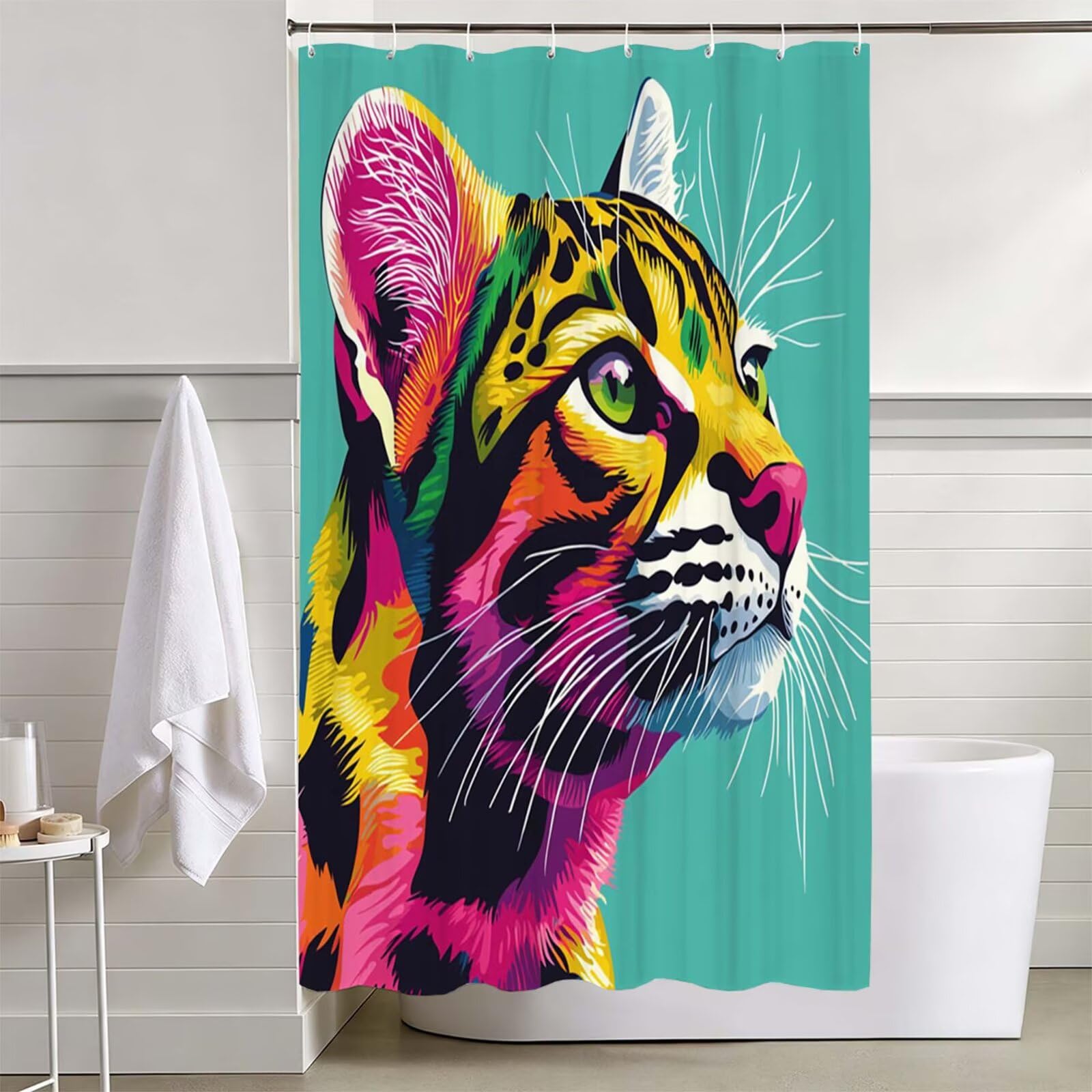 Zielona zasłona prysznicowa, 180 x 180 cm, L-97