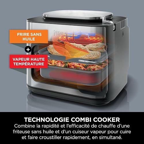 Ninja Combi 12-en-1 Multi-Cuiseur, Four & Friteuse sans huile, 12 Fonctions de Cuisson, Repas de Taille Familiale en 15 Minutes*, avec Plateau de Cuisson,Poêle et Guide de Recettes, Gris, SFP700EU. - 6