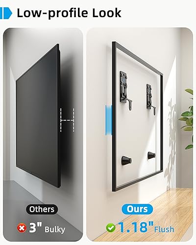 Miniatura 5 de Soporte de pared para TV sin pernos para la mayoría de televisores de 26 a 100 pulgadas de hasta 200 libras, soporte de TV sin taladros para paneles