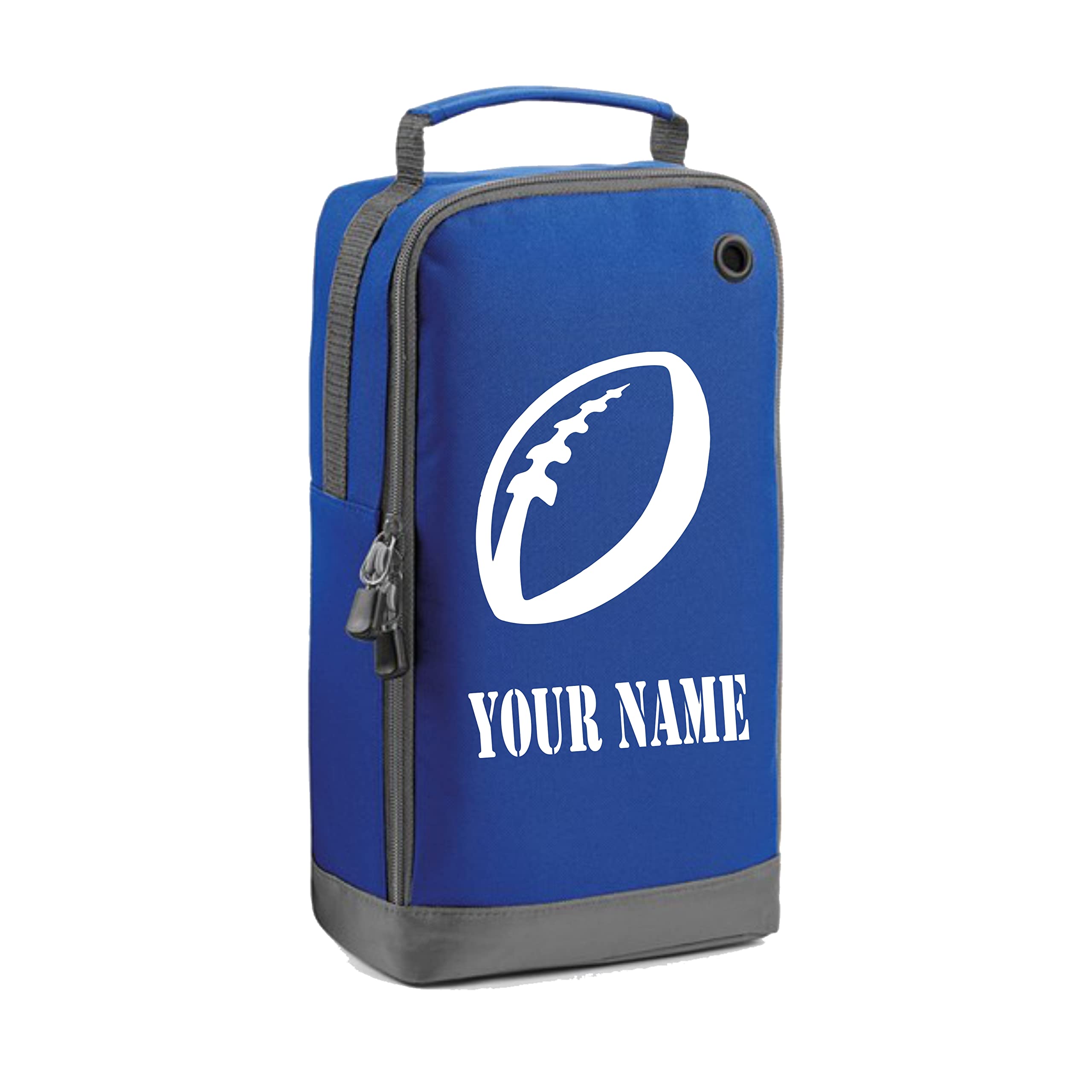 Personalised Rugby Boot Bag Boys Girls Footy Any Name Kids Sports PE Kit (Bright Royal)