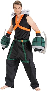 Chaks - Katsuki Bakugo Costume, Official My Hero Academia Outfit, 5-Piece Anime Set for Carnival & Comic Con Large