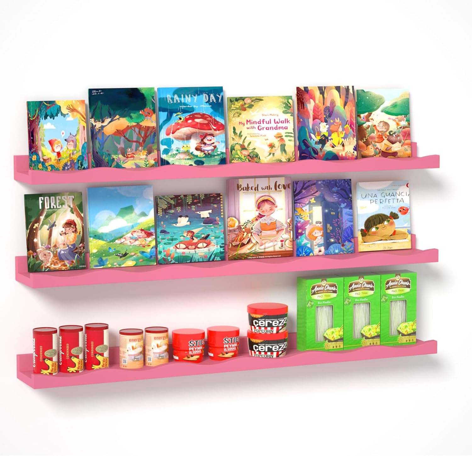 Amazon.com: MBYD Floating Bookshelf for Kids, Wall Bookshelf for Kids ...