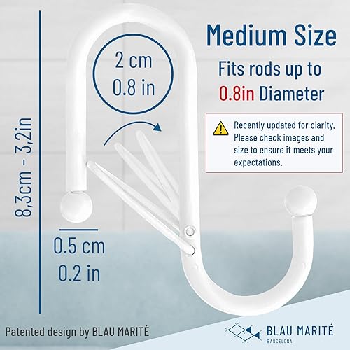 Miniatura 26 de Paquete de 10 ganchos de metal en forma de S para colgar, gancho resistente en forma de S con hebilla de seguridad, se adapta a barras de hasta 0.6
