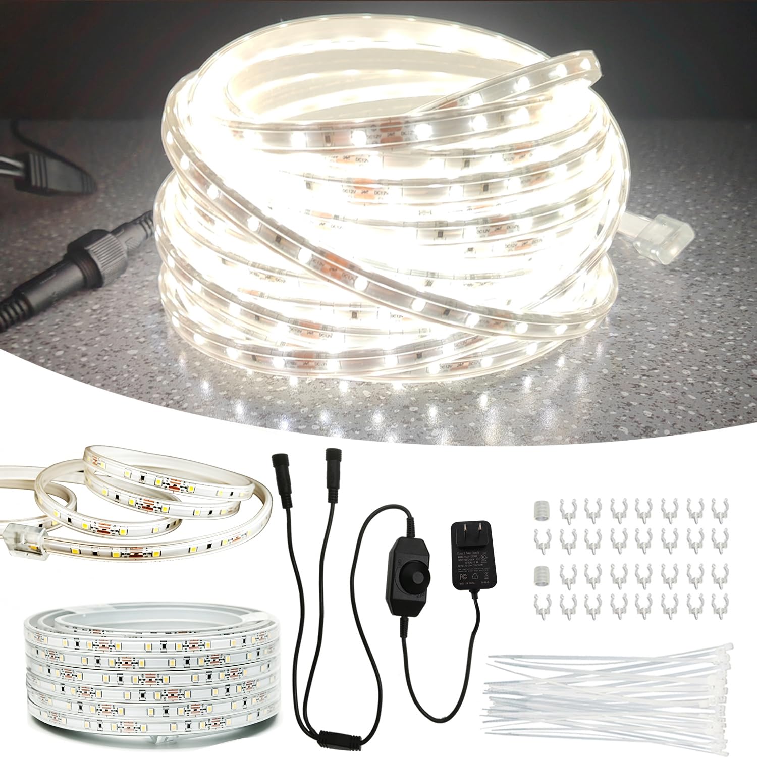 Amazon.com: RYGDENG 100FT(2 Rolls of 50FT) Flat Rope Lights