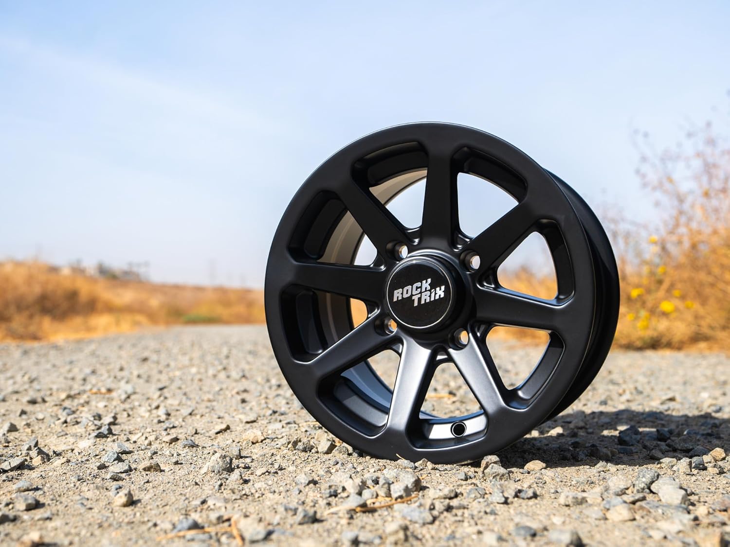 RockTrix RT102 12x7 ATV Wheel 4x110 Matte Black 2+5 Offset (ET-47) for SRA, 12 Inch Rim Compatible with Honda Foreman Rubicon Rancher, Also fits Suzuki Twin Peaks Vinson, 1pc Single