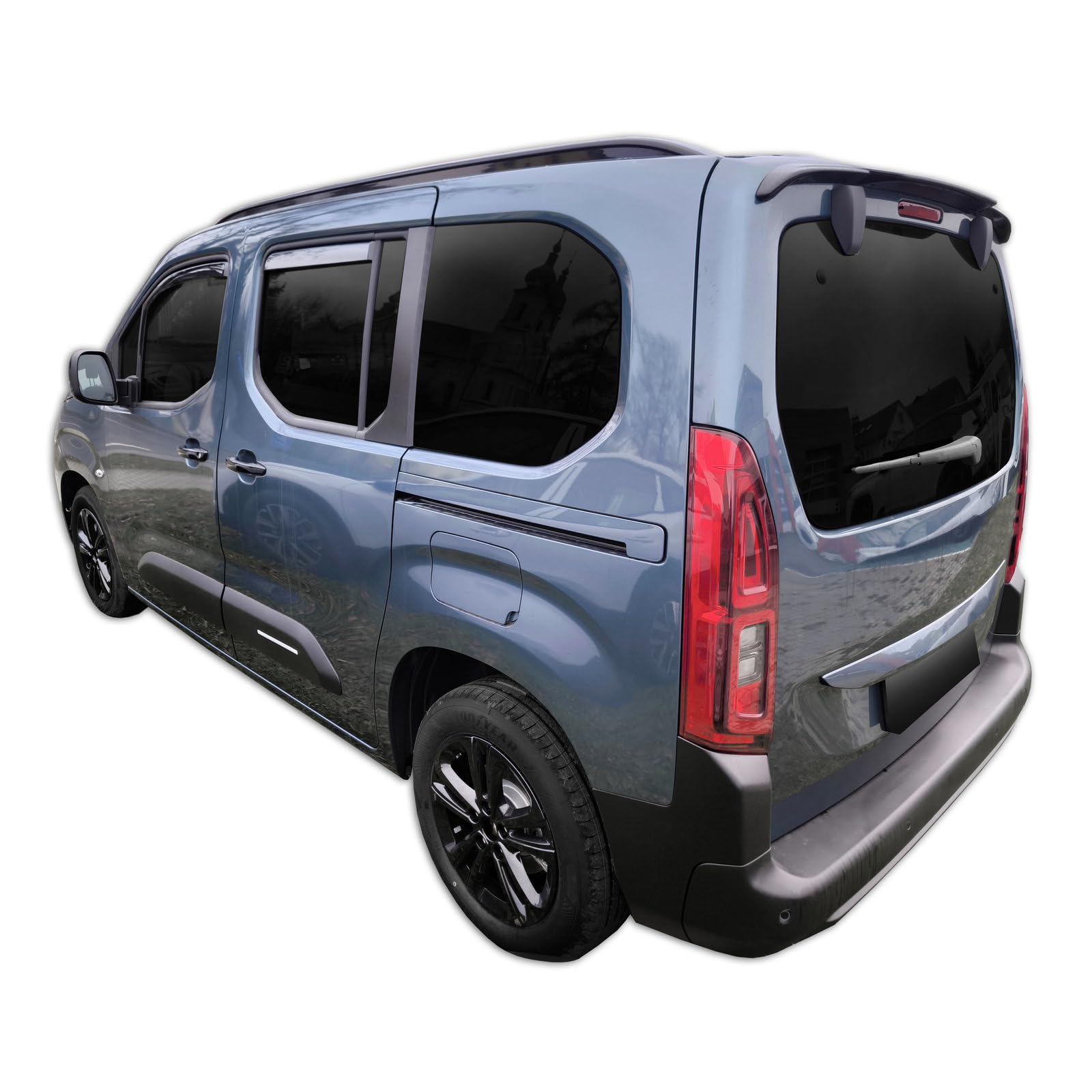 J&J AUTOMOTIVE GD Déflecteurs d'air et de Vent pour Citroen Berlingo Depuis 2018 4pcs, Teintés, Avant et Arrière, Aérodynamique
