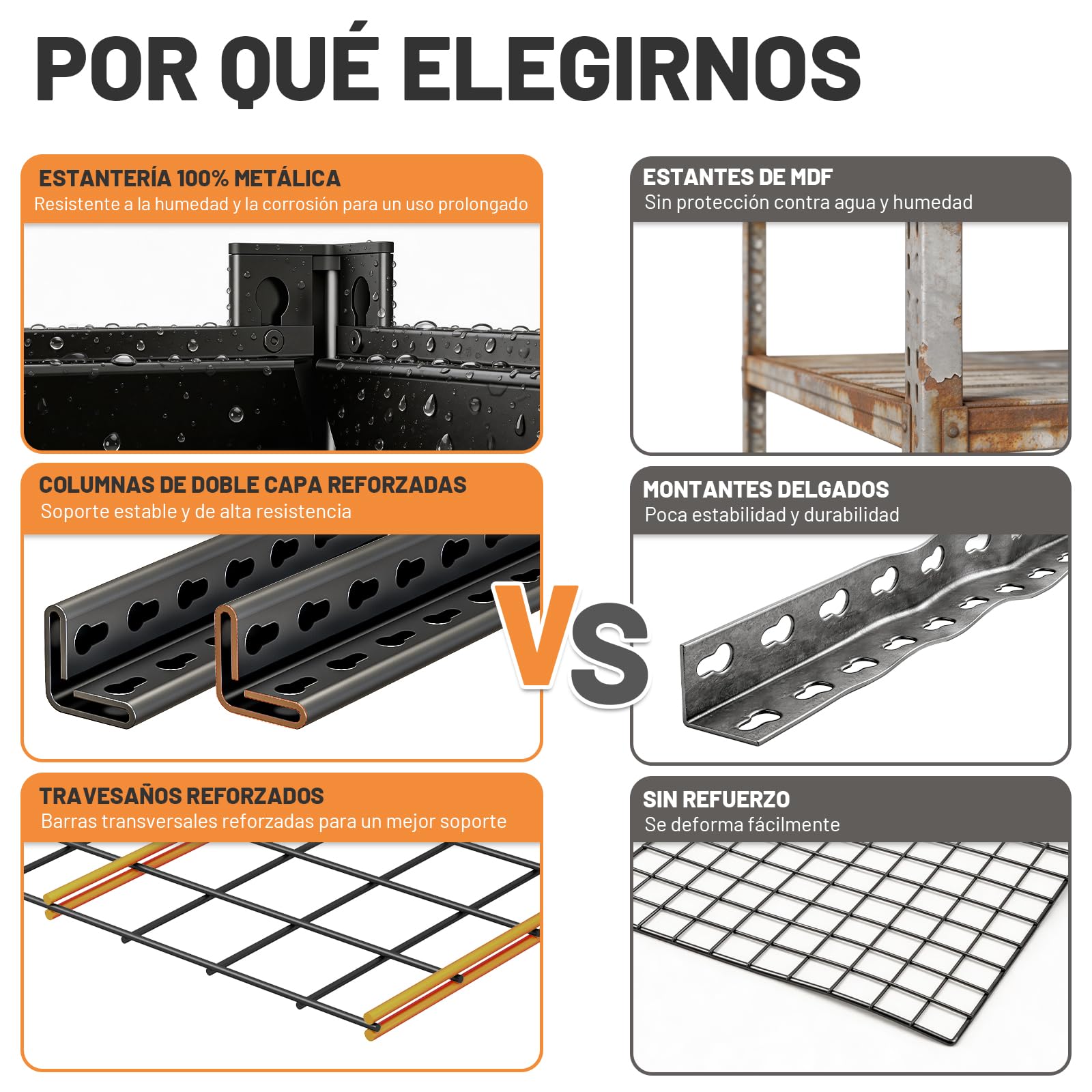 Himimi Estantería Metálica de Carga Pesada 182x90x40 cm, 1000kg (200kg/Nivel), 5 Baldas de Acero Ajustables, Estantería de Almacenaje sin Tornillos para Garaje, Sótano, Taller, Almacén, Cocina, Negro