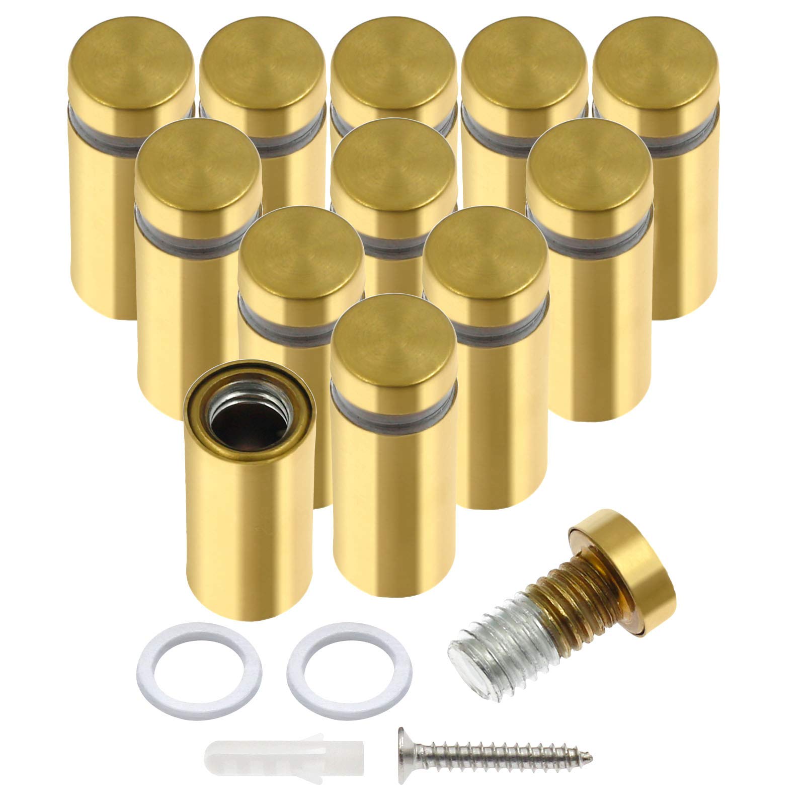Luomorgo Stainless Steel Standoff Screws, 1/2" x 1", Gold, 12 Pcs — Amazon image 30