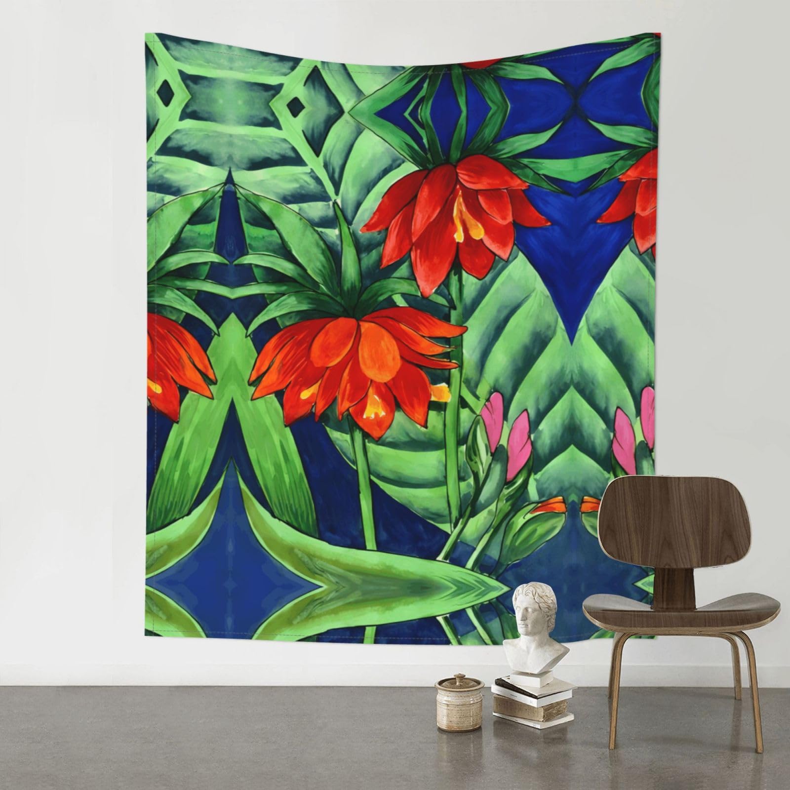 YYHWHJDE Flower Prints 60x51in Wall Tapestry – Dreamy Bohemian Throw Blanket for Bedroom, Dorm Room & Aesthetic Living Space Decor