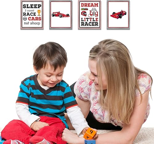 Miniatura 6 de LHIUEM Póster de lona para decoración de pared de auto deportivo 8 x 10 pulgadas marco de mosaico de carreras impreso en la pared ruedas calientes