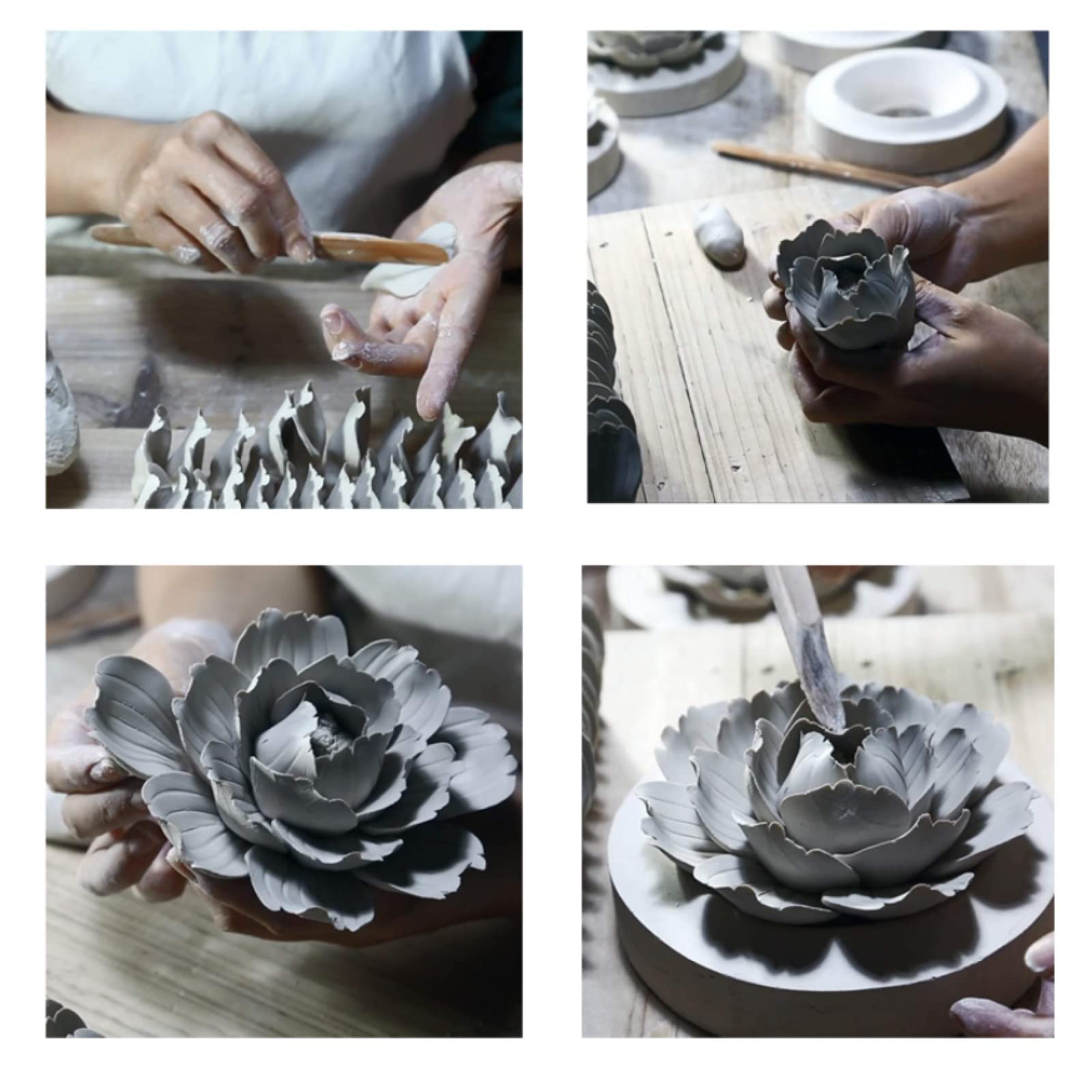 Flor de cerámica Flores Rojas de Dalia Escultura Artesanal Arte de la Pared Decoración 3D hogar Sala de Estar Oficina Regalo de Boda