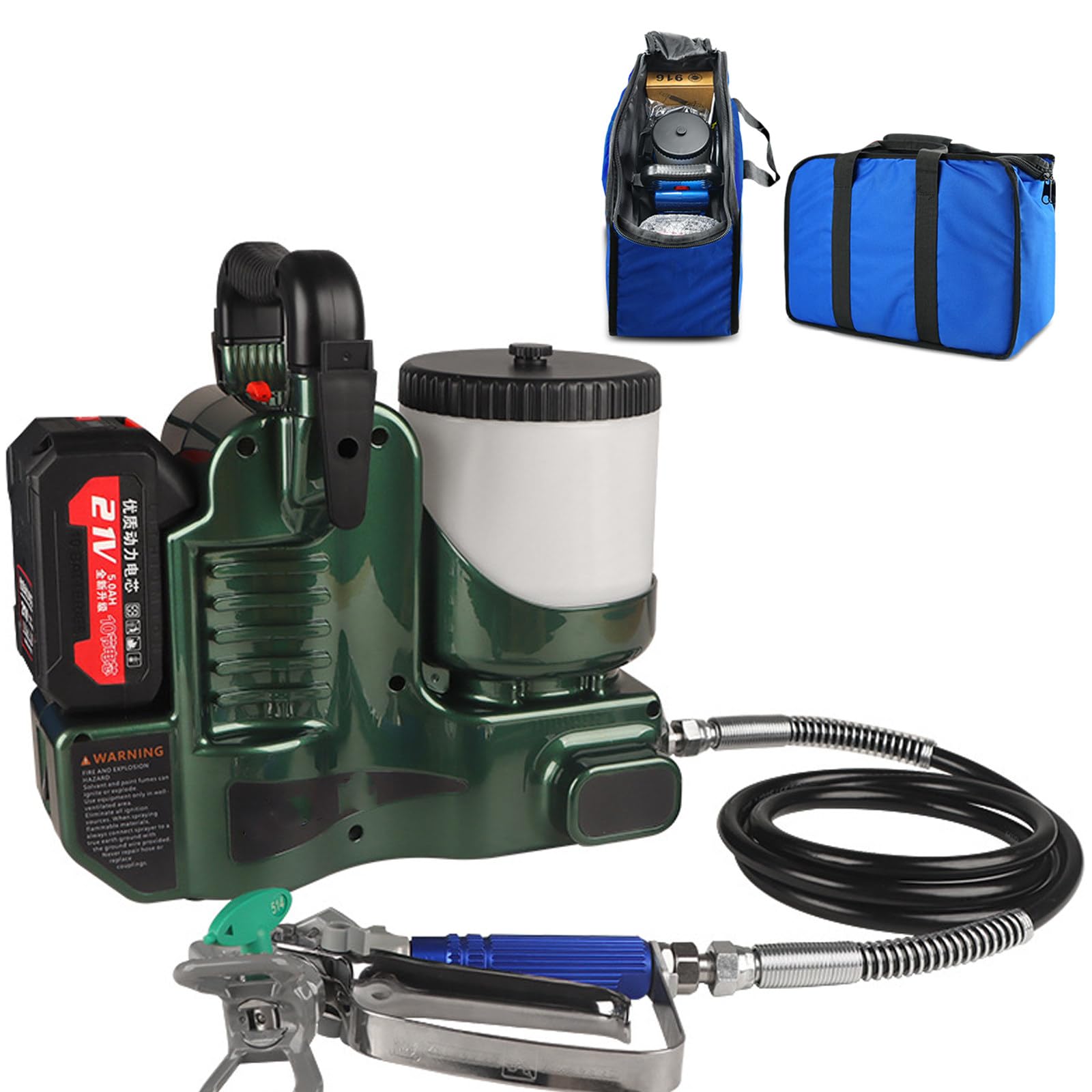 pulvérisateur de Peinture sans air, Pistolet à Peinture sans Fil airless Green