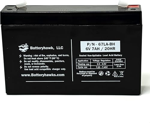 Miniatura 6 de Battery Hawk UB670 ELB-0607 plomo ácido 6V 7AH SLA WP7-6 EMB-0606 sellado para señal de salida luz de emergencia BAT67 7000mah