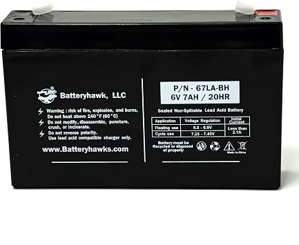 Battery Hawk (4 Pack) UB670 ELB-0607 SLA6V7 Lead Acid 6V WP7-6 EMB-0606 Sealed for Exit Sign Emergency Light BAT67 7AH SLA