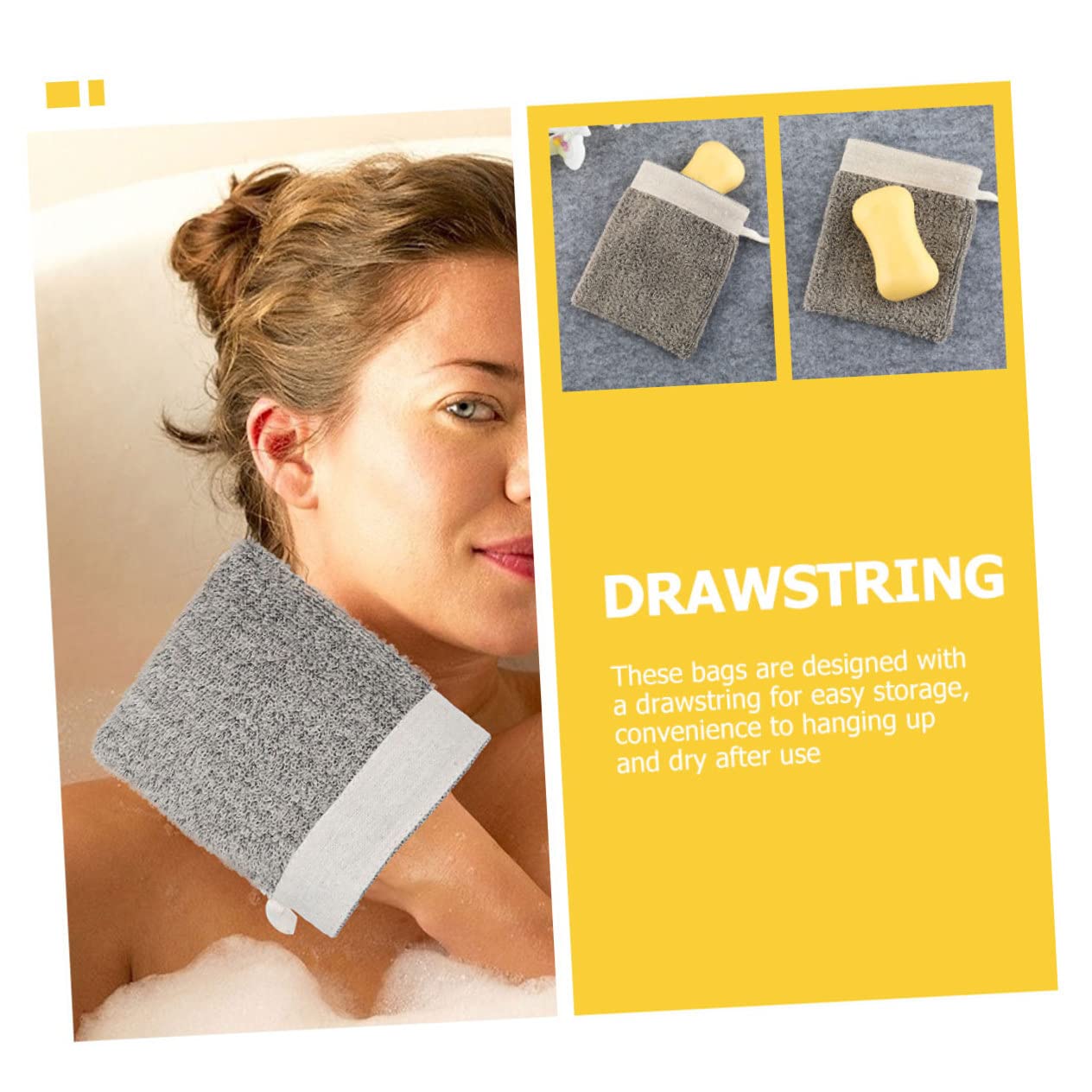 LIFKOME Linen Soap Foaming Pouch 2Pcs Small Soap for Cleaning Exfoliating Net for Bathing and Travel