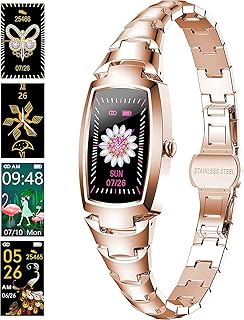 PRACHY Smart Watch for Women, Fitness Tracker 1.08" Touch Screen Smartwatch Fitness Watch, Heart Rate/Sleep Monitor/Pedometer, IP67 Waterproof Activity Tracker Women for Android iOS(Color:Silve(Gold)