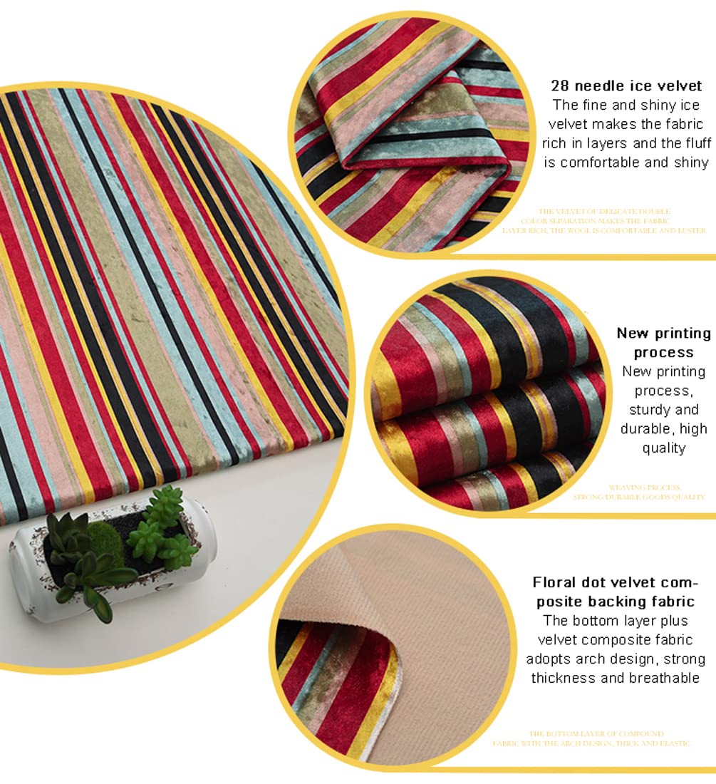 Samt Stoff NäHen 145 cm Breit Samtstoff Stoff 1m Meterware Zum NäHen Von Weich Und Elegant,MöBelstoff, MöBel Sitzbezug Stoff(Size:1.45 * 20m,Color:Colorful Flower 02)