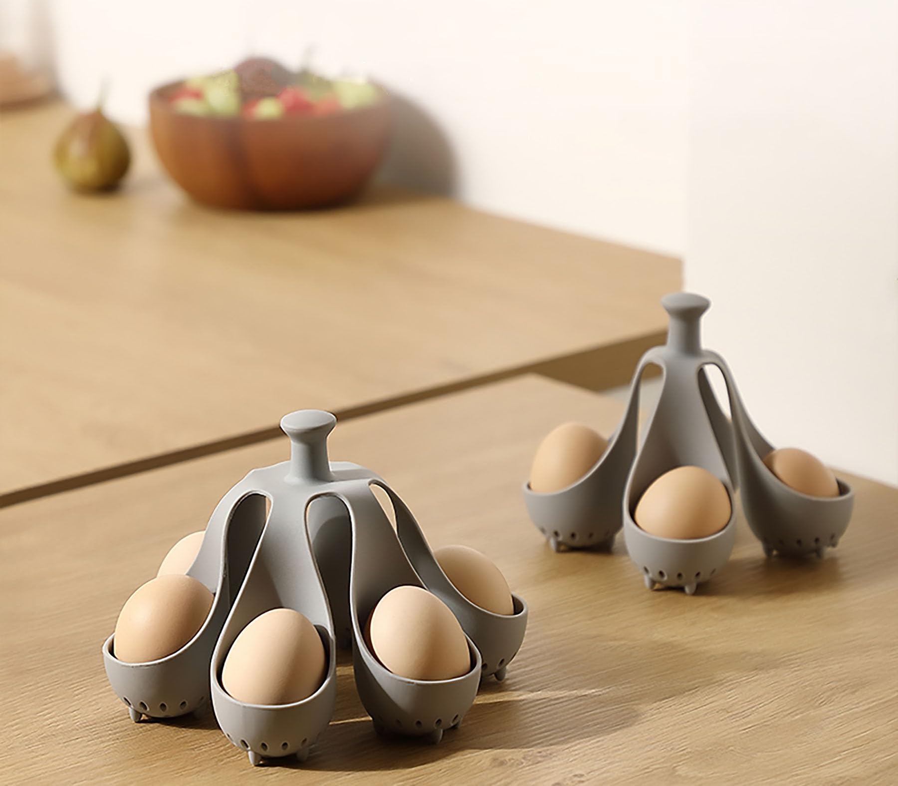 Egg Poacher,Egg Cooker for Making Soft or Hard Boiled Eggs,Poached Egg Brackets for Easy Cooking (4 egg)