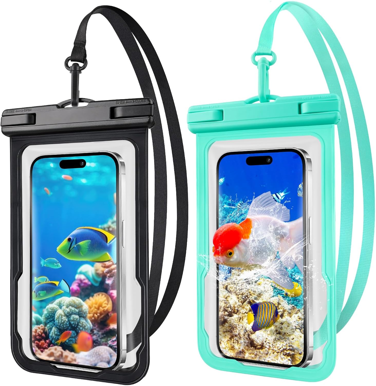 2 Pcs Waterproof Phone Pouch, Universal Waterproof Phone Case for iPhone Samsung Google Up to 7.3”, IPX8 Water Proof Cellphone Dry Bag for Snorkeling Swimming Beach Kayak Cruise Essentials 2 Pcs Waterproof Phone Pouch, Universal Waterproof Phone Case for iPhone Samsung Google Up to 7.3”, IPX8 Water Proof Cellphone Dry Bag for Snorkeling Swimming Beach Kayak Cruise Essentials