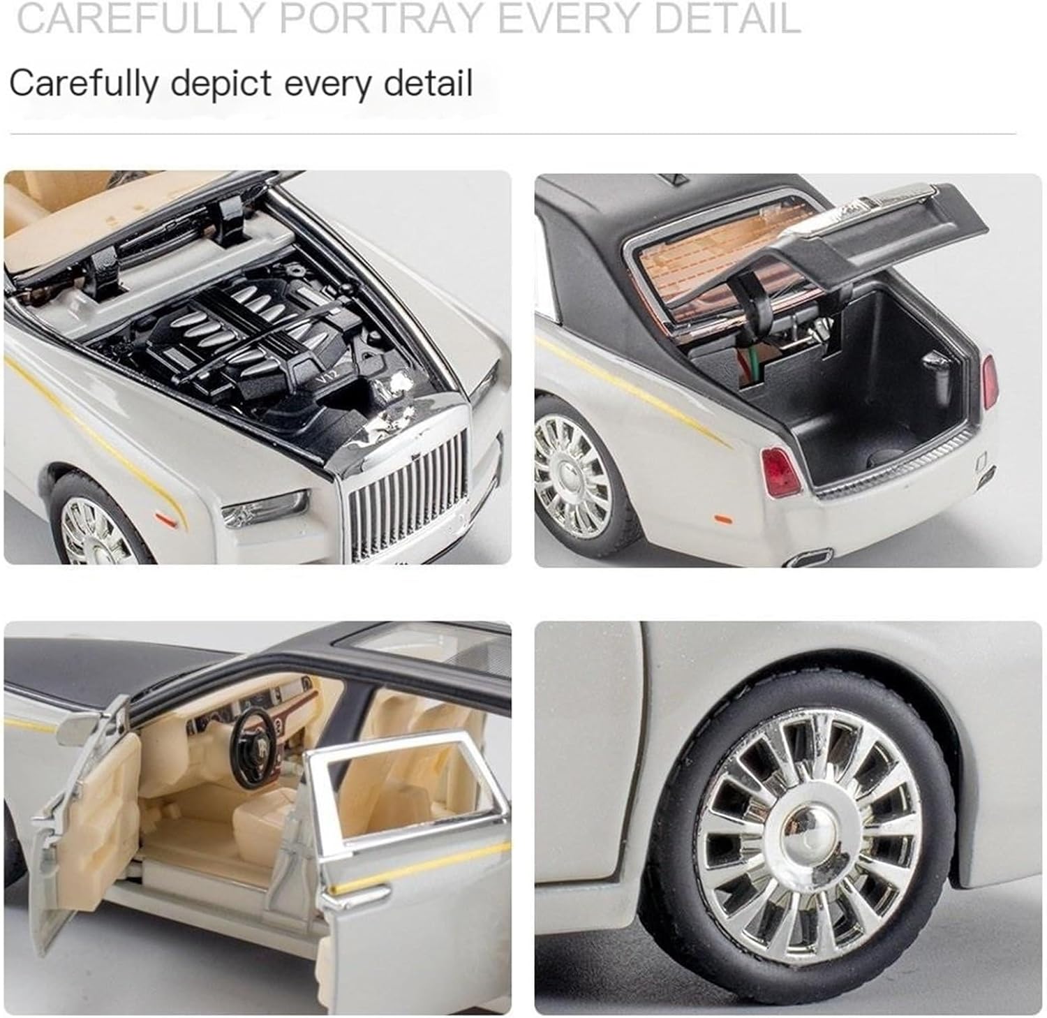 1:32 Alloy Car Model Aluminum Alloy Pullback Car Model, 132 Phantom