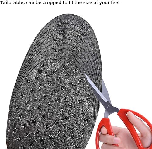 Miniatura 6 de Plantilla de aumento de altura, kit de elevación ajustable de 4 capas de 1.2 a 3.3 pulgadas con cojín de aire en el talón para hombres y mujeres