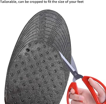 Height Increase Insole, 4-Layer Adjustable Shoe Insert Lift Kit 1.2 to 3.3 Inch with Heel Air Cushion for Men&Women 5-9