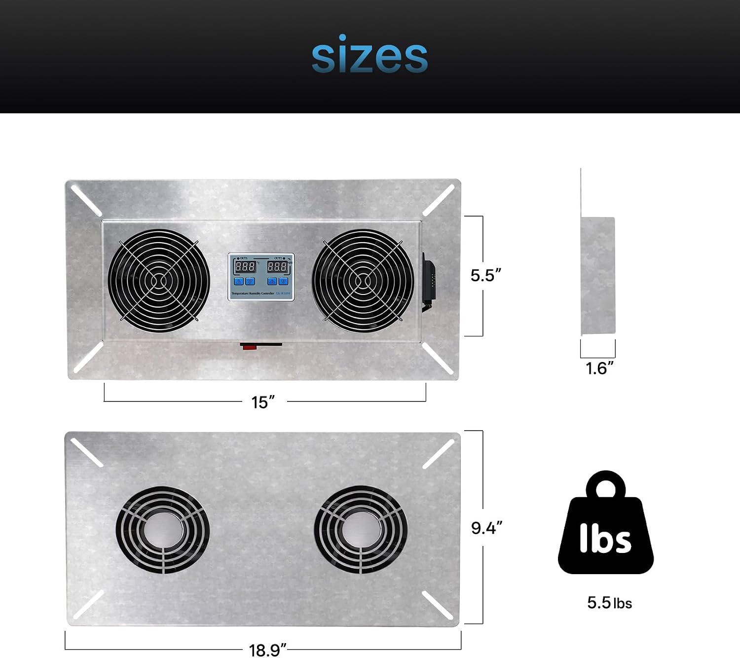 240 CFM Crawlspace Vent Fan, Crawlspace Fans (Natural color)
