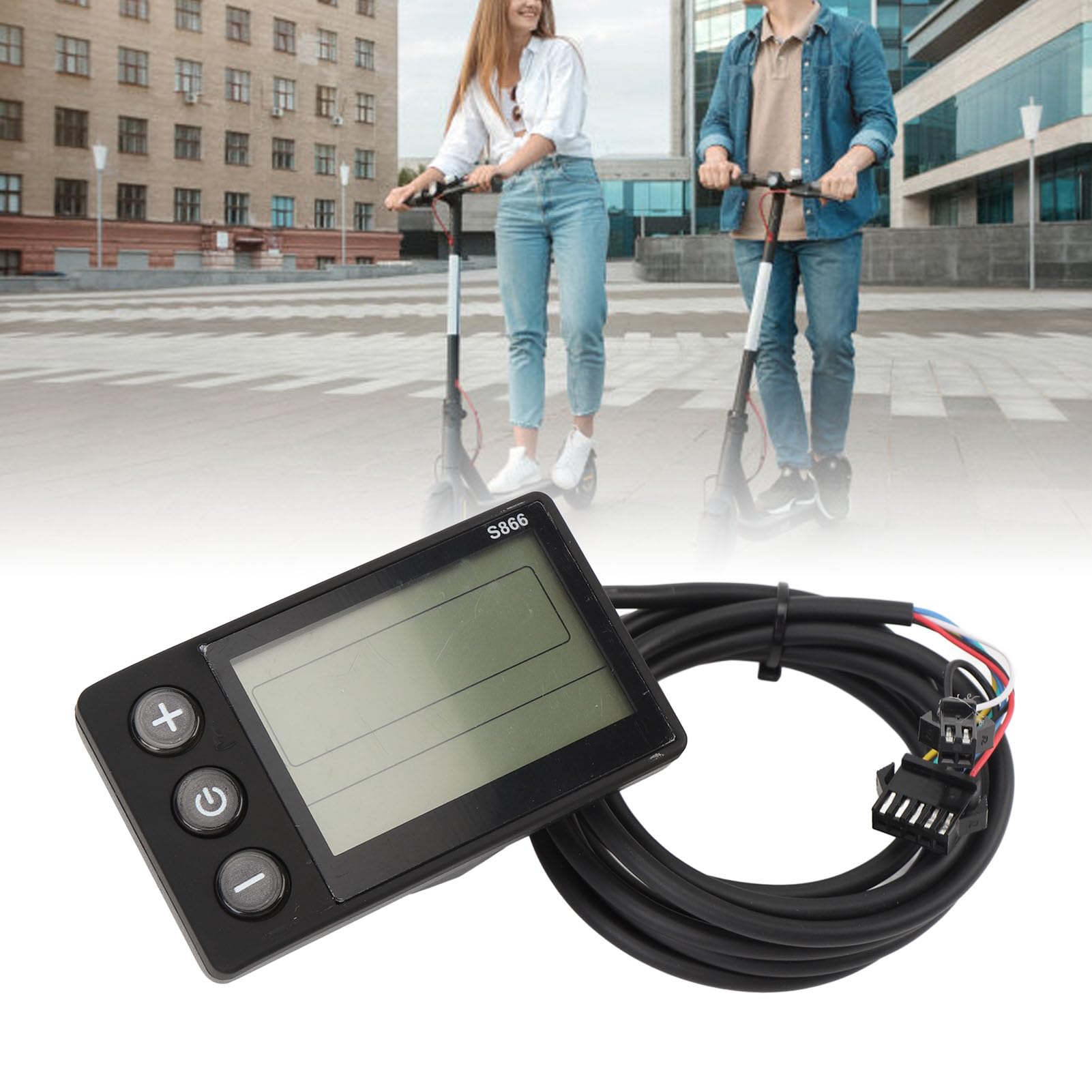 Electric Cycle LCD Display Control Panel with SM 6 Pin Connector S866 LCD for 22.2mm Handlebars