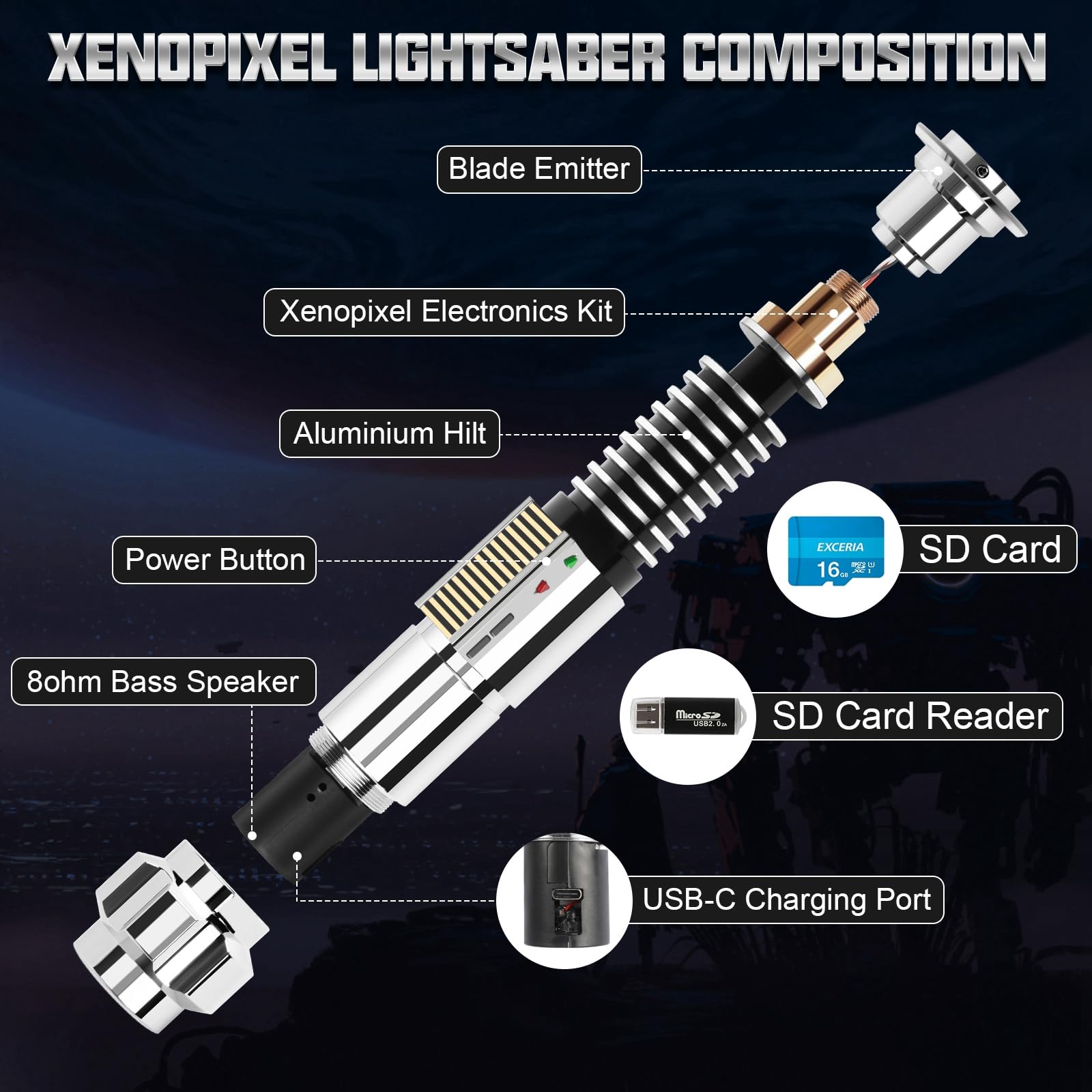 Amazon | Xenopixel ライトセーバー、モーションコントロールLK デュエ