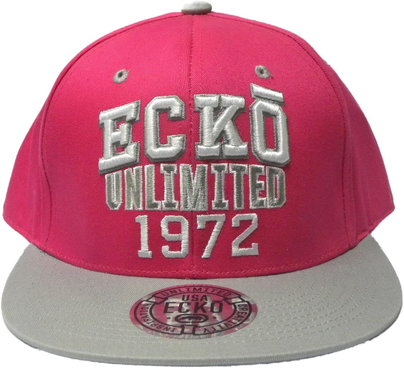 Ecko Unltd Raised Rhino Logo, Vandal Crew Seven Deuce, 1972 Print Flat Peak, Snap Back Hip Hop Baseball Cap