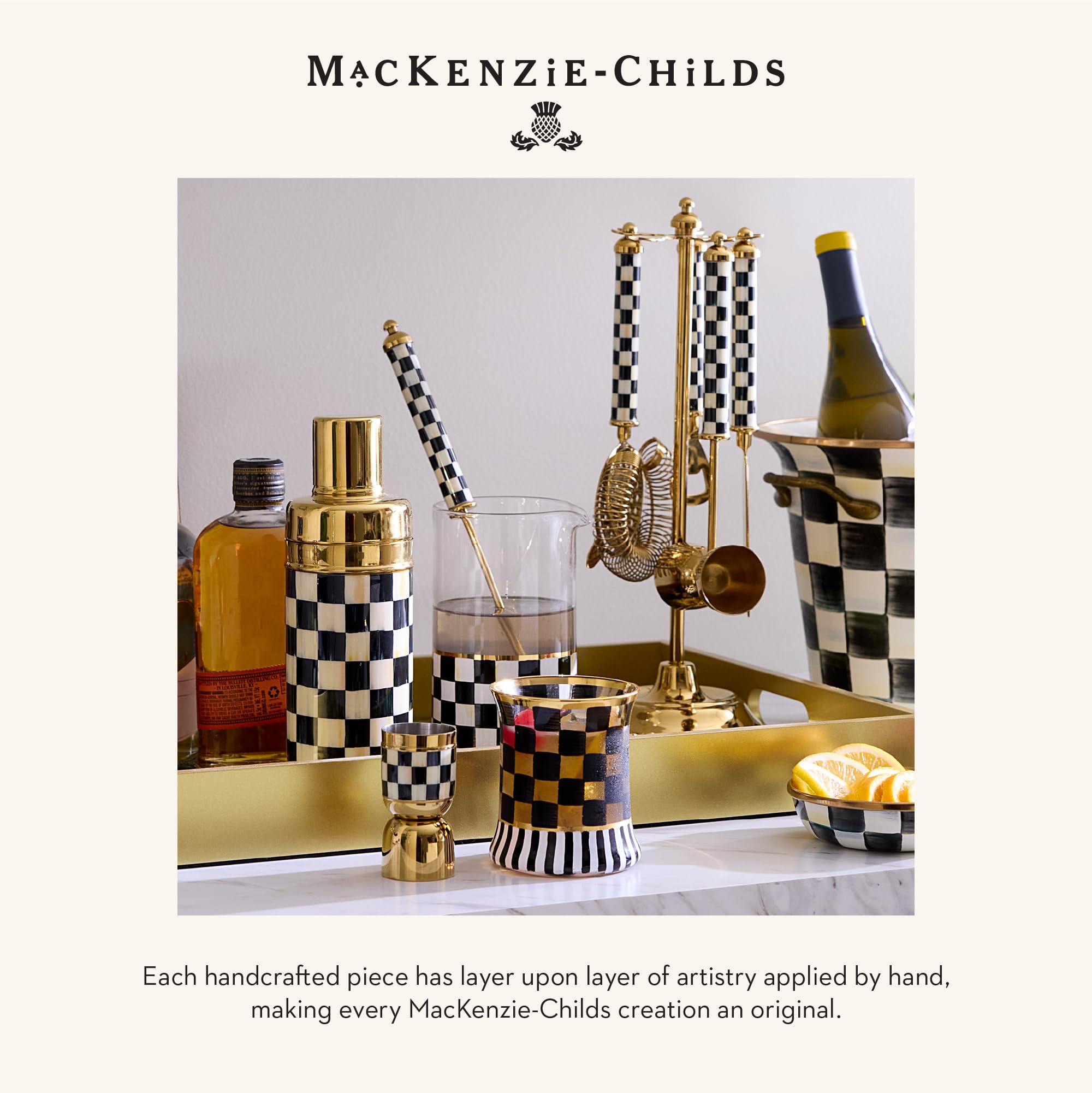 Amazon.com: MACKENZIE-CHILDS 3260 Bar-Tool Set, Black-and-White
