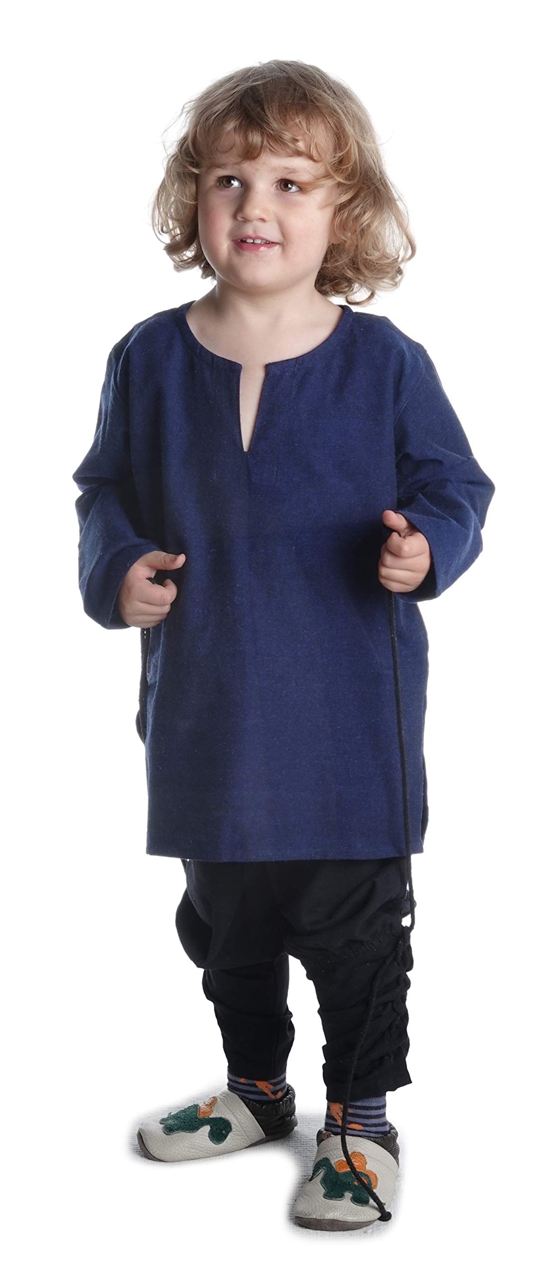 HEMAD Medieval Children's Tunic - Red, Blue, Green, Brown, Beige - Knight Tunic - Cotton - Blue L/XL — image 1