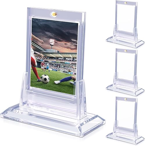 Portatarjetas magnéticos de 4 quilates para tarjetas intercambiables, tarjeteros de béisbol de acrílico de 35 puntos con 4 soportes para tarjetas,