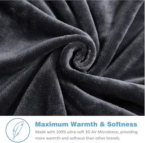 Miniatura 3 de Leisure - Manta de forro polar para cama de matrimonio tamaño doble suave refrescante transpirable de lujo para viajes acampadas ligera para sofá o