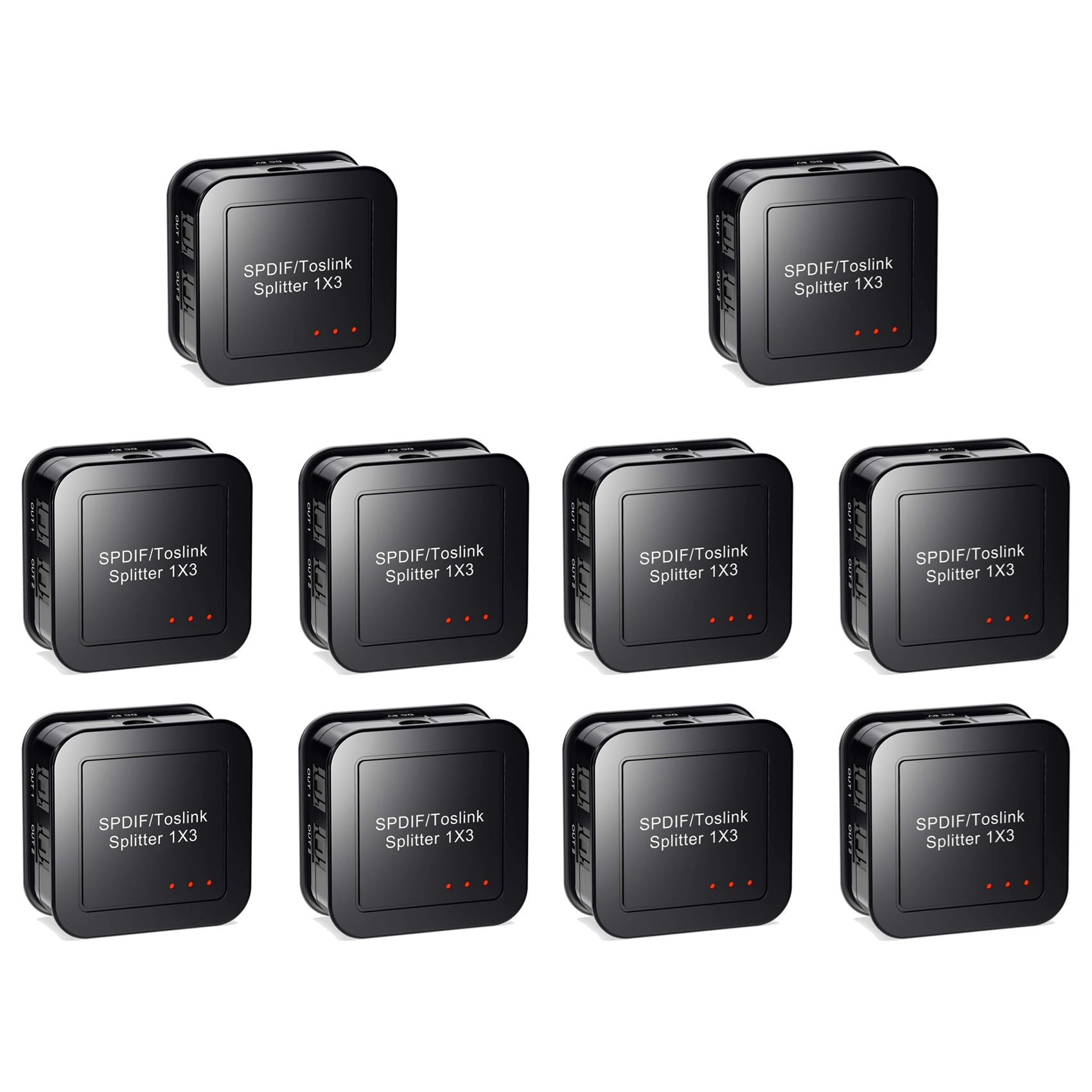 ISTOVO 10X Digital Optical Audio 1X3 Splitter, digitale SPDIF TOSLINK fibra ottica Audio Splitter, 1 in 3 Out