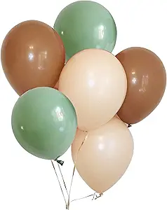 60PCS Sage Green Eucalyptus Avocado Blush Cream Tan Brown 10 Inch Balloon Garland Arch Backdrop for Rustic Wedding Neutral Green Baby Bridal Shower Garden Tea Party Decortion