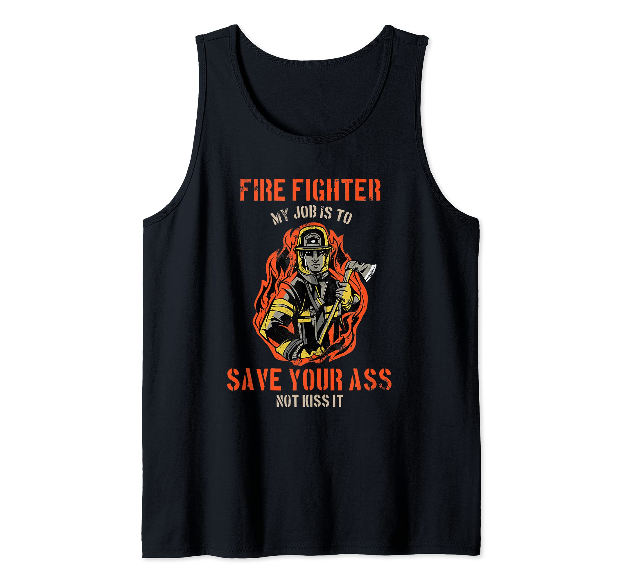 Firefighter Fire Chief Assistant Volunteer Firefighter Gift Tank Top, Black