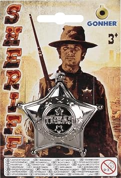 Gonher Gonher15/0 Plastic Sheriff Star Badge, Silver
