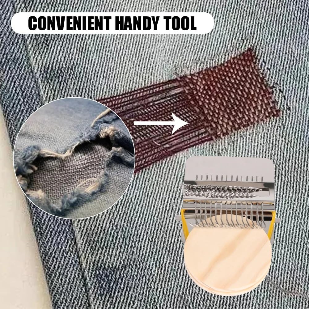 Wooden Darning Loom Weaving Tool for Mending Clothes Jeans Hand Tapestry Knitting Repair Machine Kit (14 pinów)