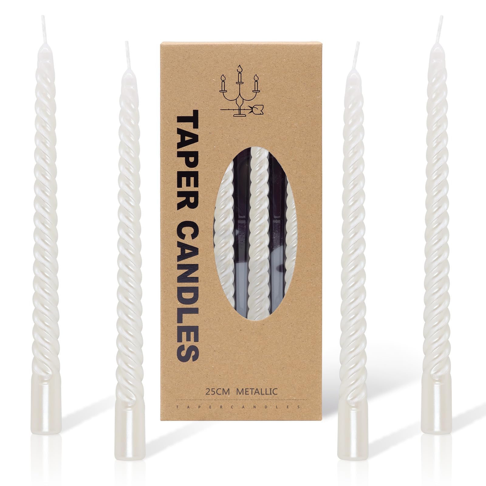 Candele Rosa A Spirale - 4 Pezzi Antigoccia Per Matrimoni E Feste - Foto 4