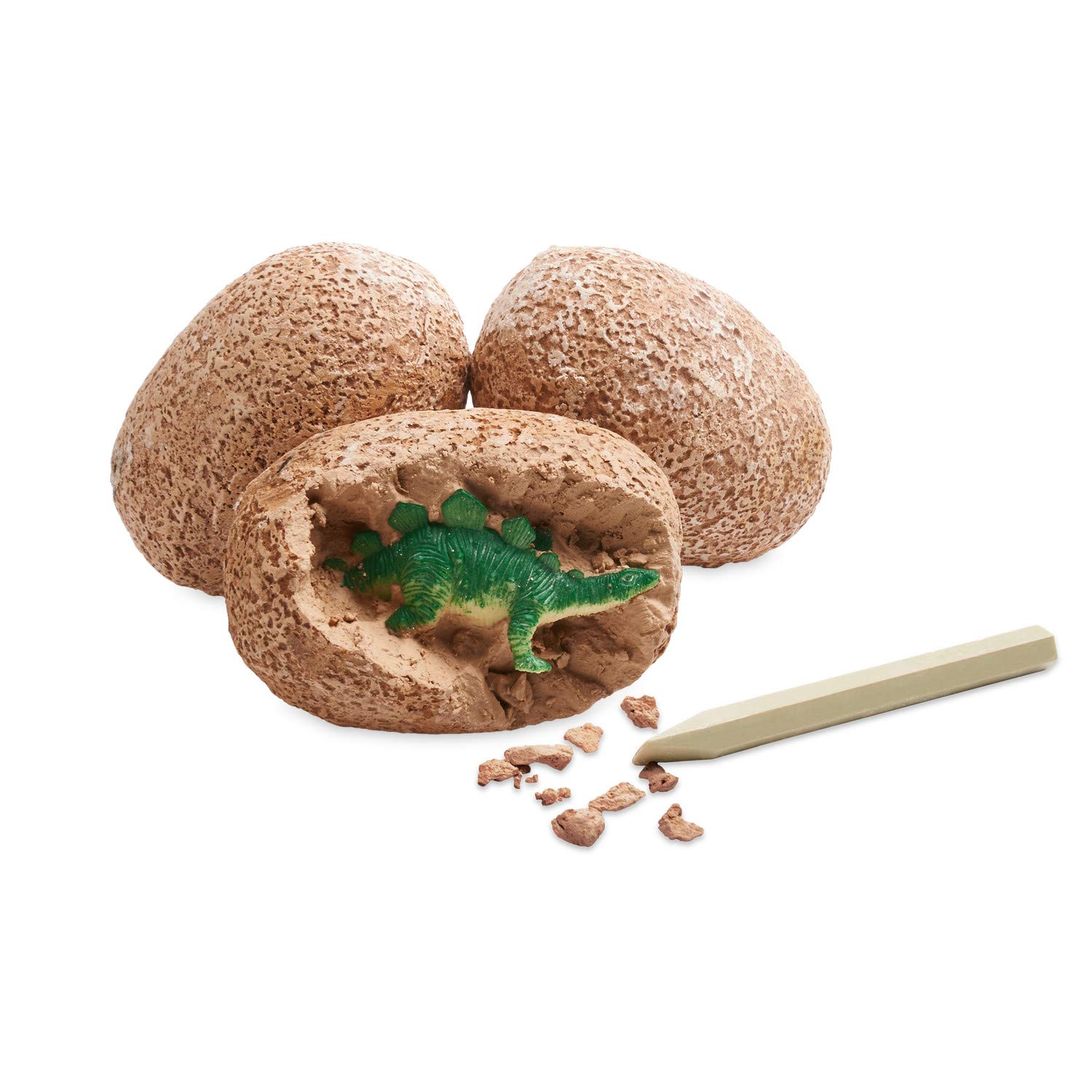 MindWare Dig It Up! Dinosaur Eggs Excavation Set for Kids, Kit Includes 12 Dino Filed Clay eggs, 12 chisels tools - Image 3