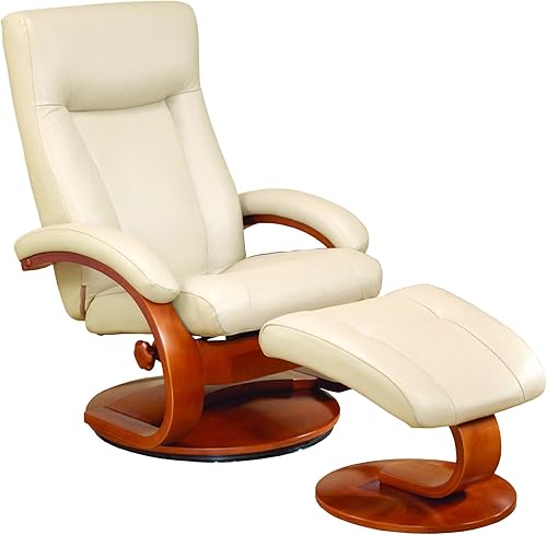 Sillón reclinable de piel con parte superior giratoria estilo otomano Cuero Cobblestone