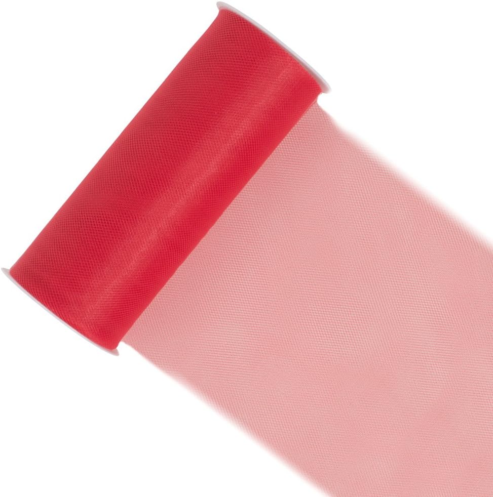Creative Ideas Tulle Fabric Roll 6" by 25 yd (75'), 29 Colors Available, Coral