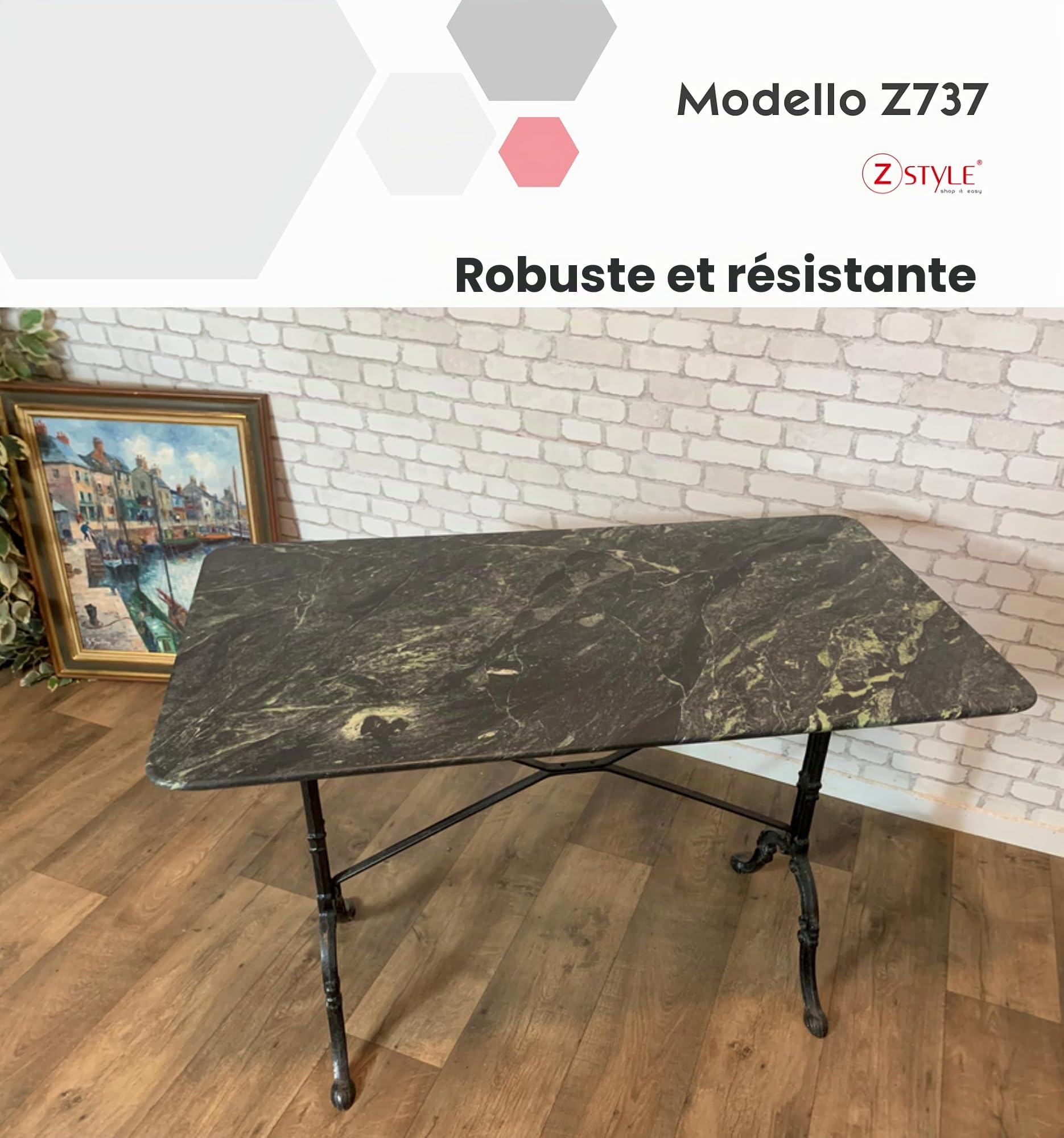 ZStyle Base de table en fonte – pieds de table – pieds de table – pieds pour intérieur/extérieur – pour bistrot restaurant – pied central – table basse Liberty – robuste – bricolage